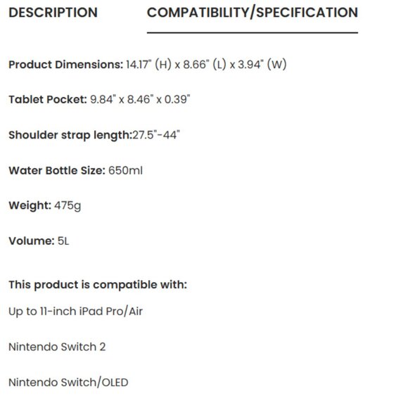 Tomtoc Black Sling Bag - Picture 14 of 15